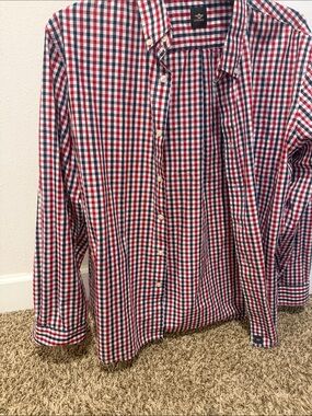 Dockers Red White and Blue Gingham Button-Down Shirt
